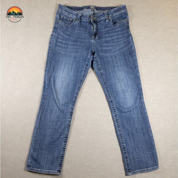 Kut From The Kloth Straight Jeans Blue Medium Wash Denim Pockets Women's 14 - Picture 2 of 12